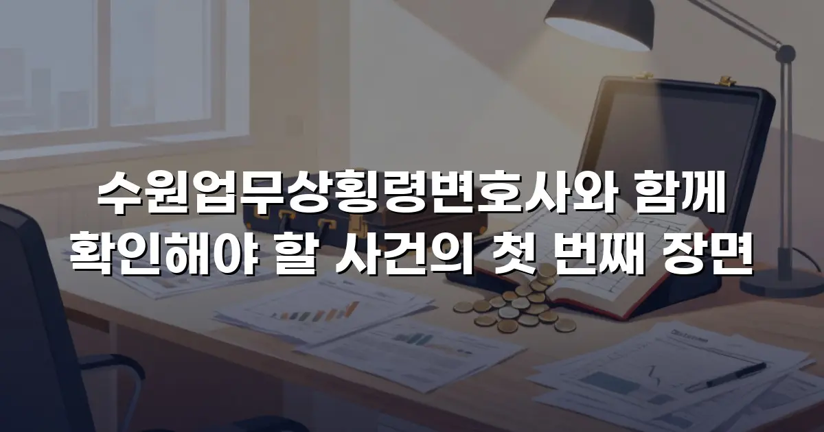 수원업무상횡령변호사와 함께 확인해야 할 사건의 첫 번째 장면