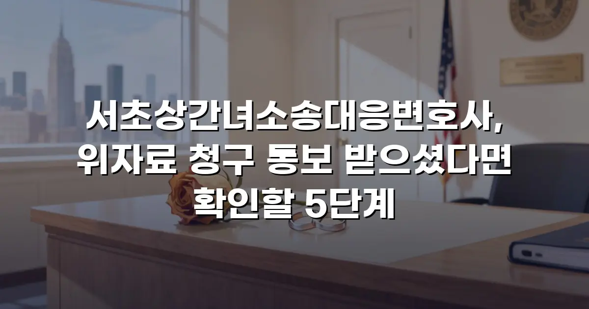 서초상간녀소송대응변호사, 위자료 청구 통보 받으셨다면 확인할 5단계