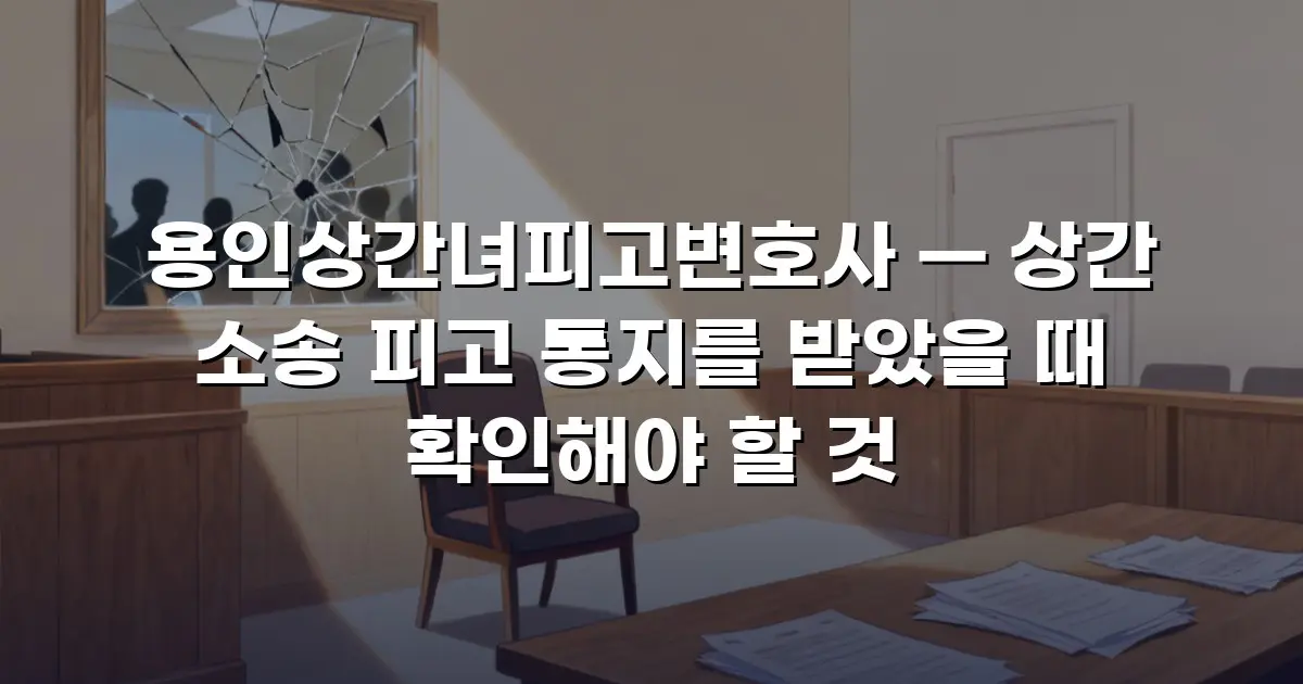 용인상간녀피고변호사 — 상간 소송 피고 통지를 받았을 때 확인해야 할 것