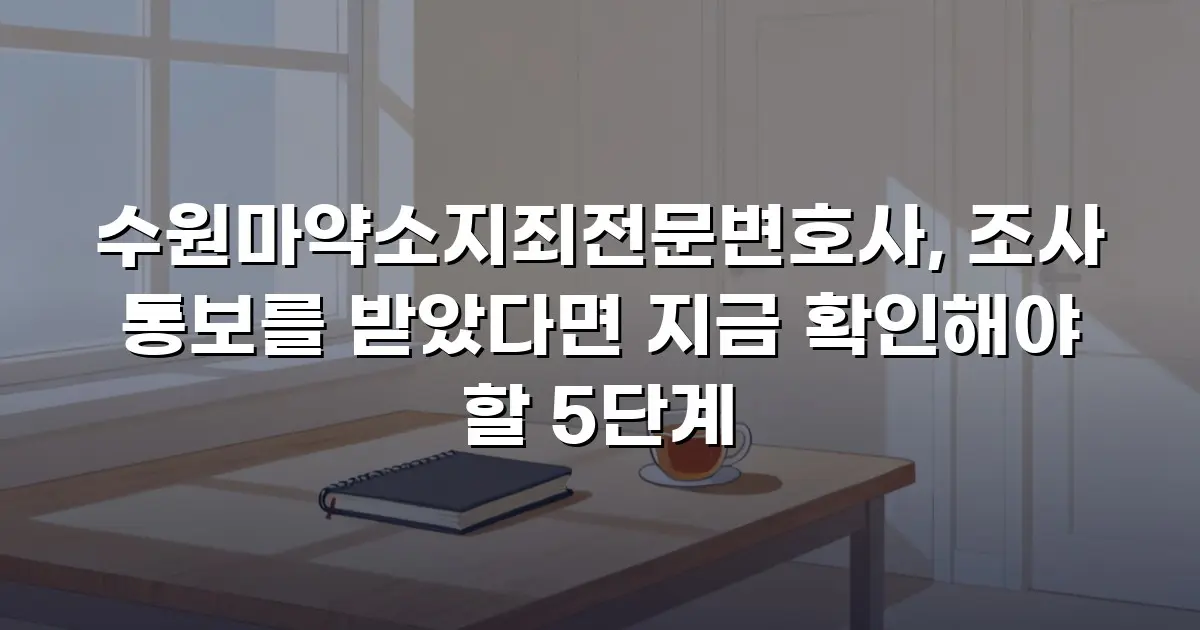 수원마약소지죄전문변호사, 조사 통보를 받았다면 지금 확인해야 할 5단계
