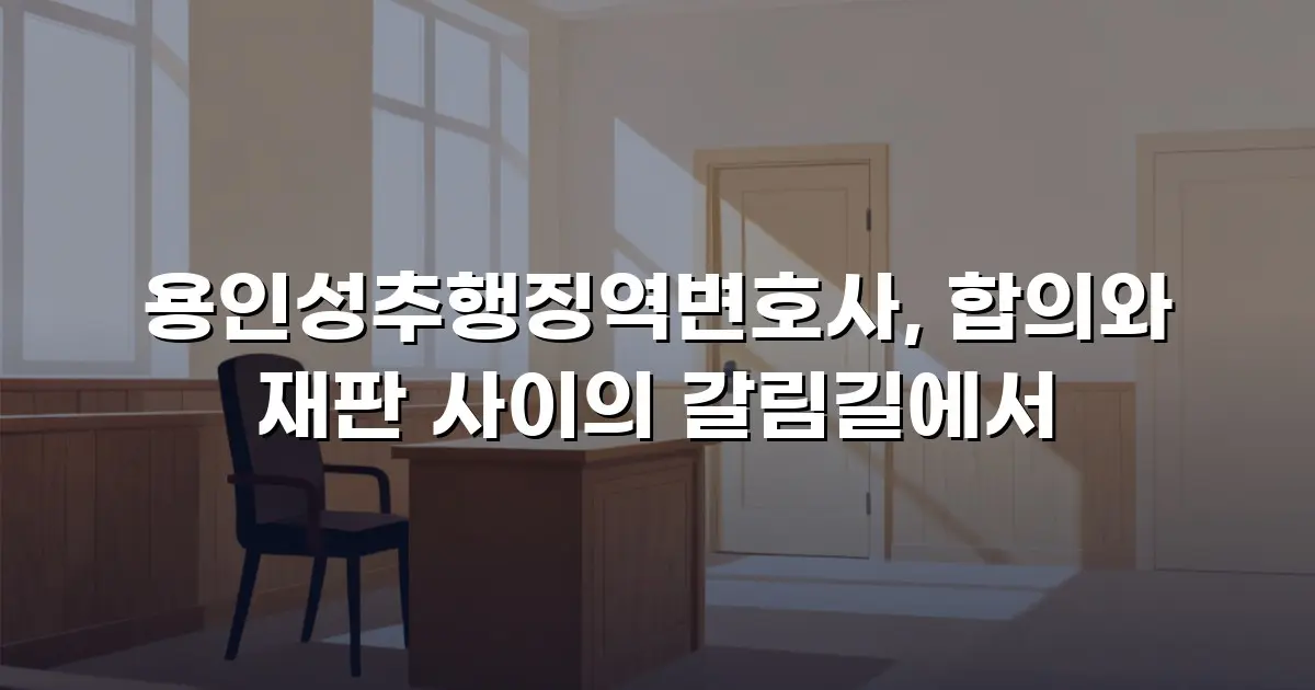 용인성추행징역변호사, 합의와 재판 사이의 갈림길에서