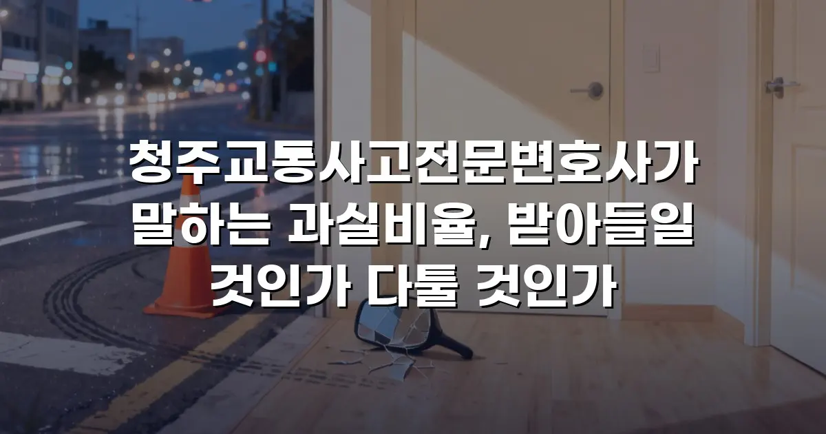 청주교통사고전문변호사가 말하는 과실비율, 받아들일 것인가 다툴 것인가