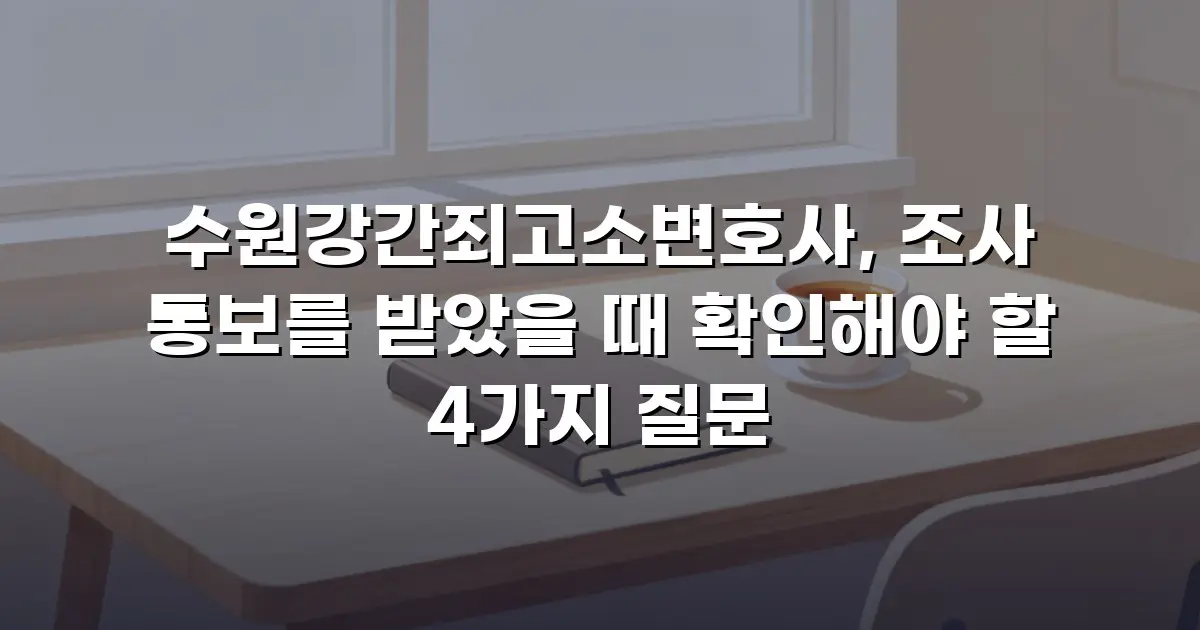 수원강간죄고소변호사, 조사 통보를 받았을 때 확인해야 할 4가지 질문