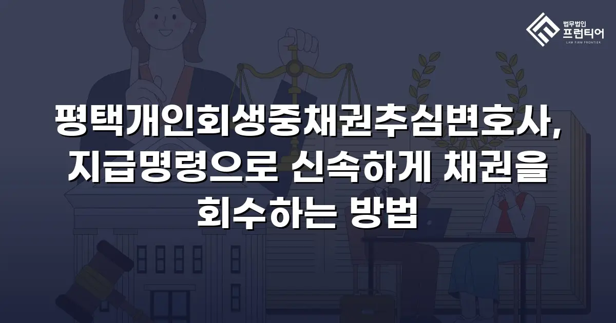평택개인회생중채권추심변호사, 지급명령으로 신속하게 채권을 회수하는 방법