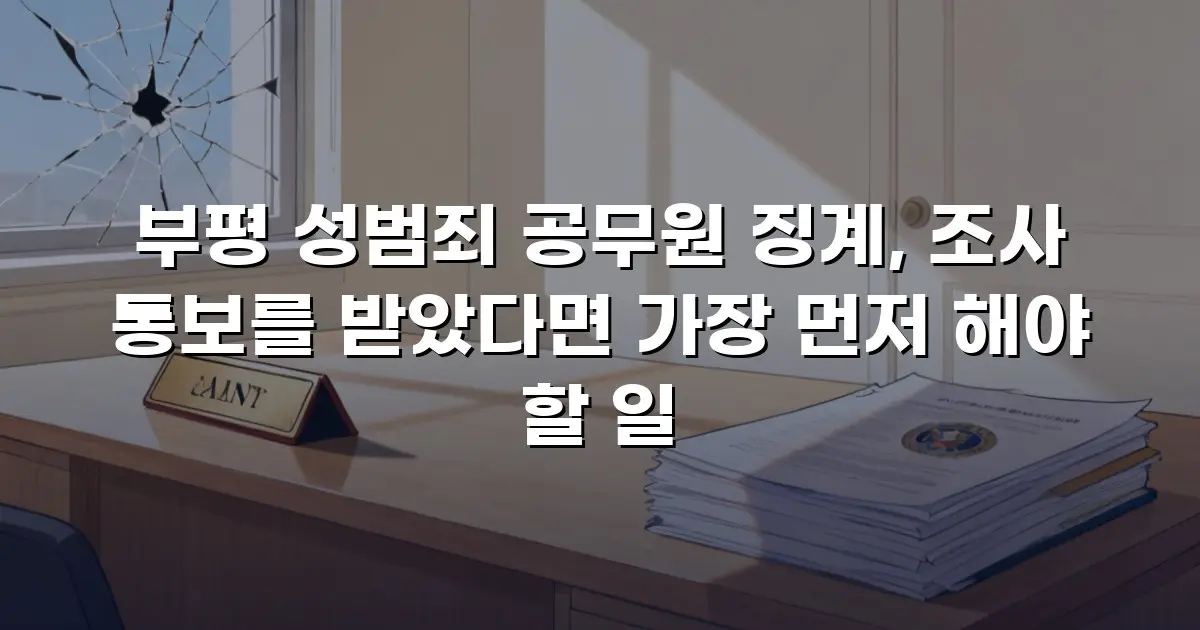 부평 성범죄 공무원 징계, 조사 통보를 받았다면 가장 먼저 해야 할 일
