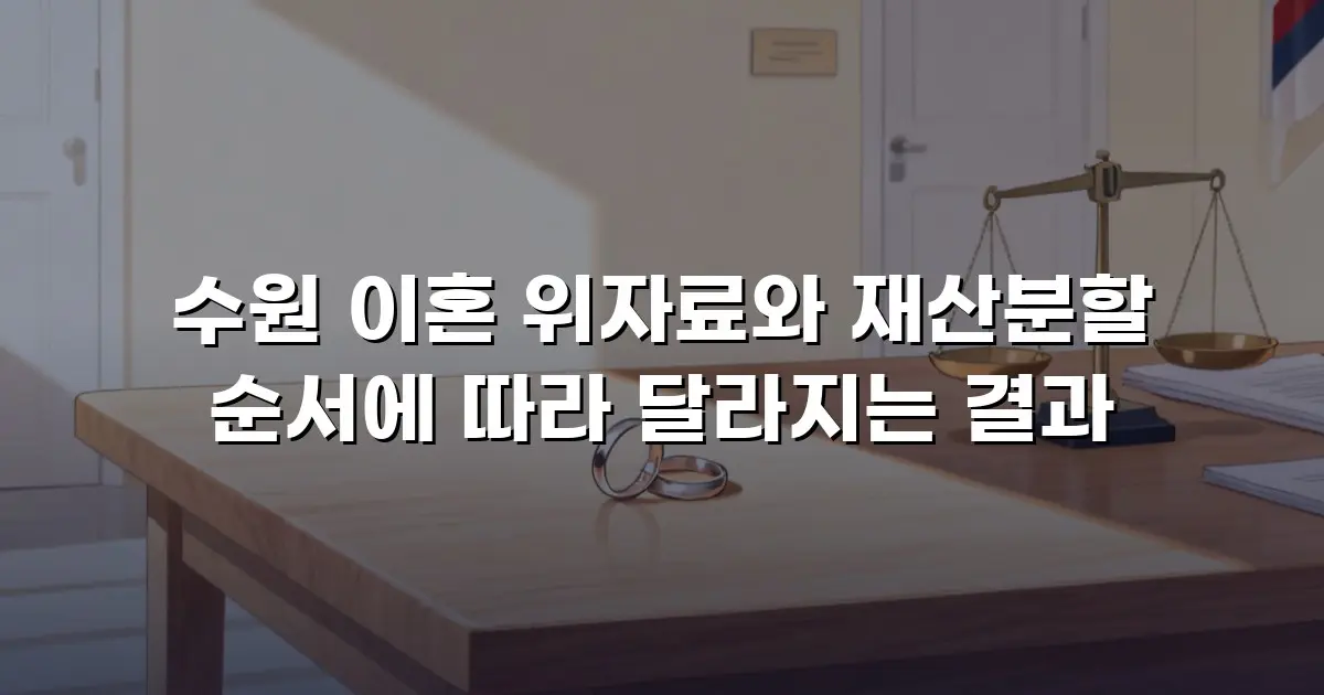 수원 이혼 위자료와 재산분할 순서에 따라 달라지는 결과