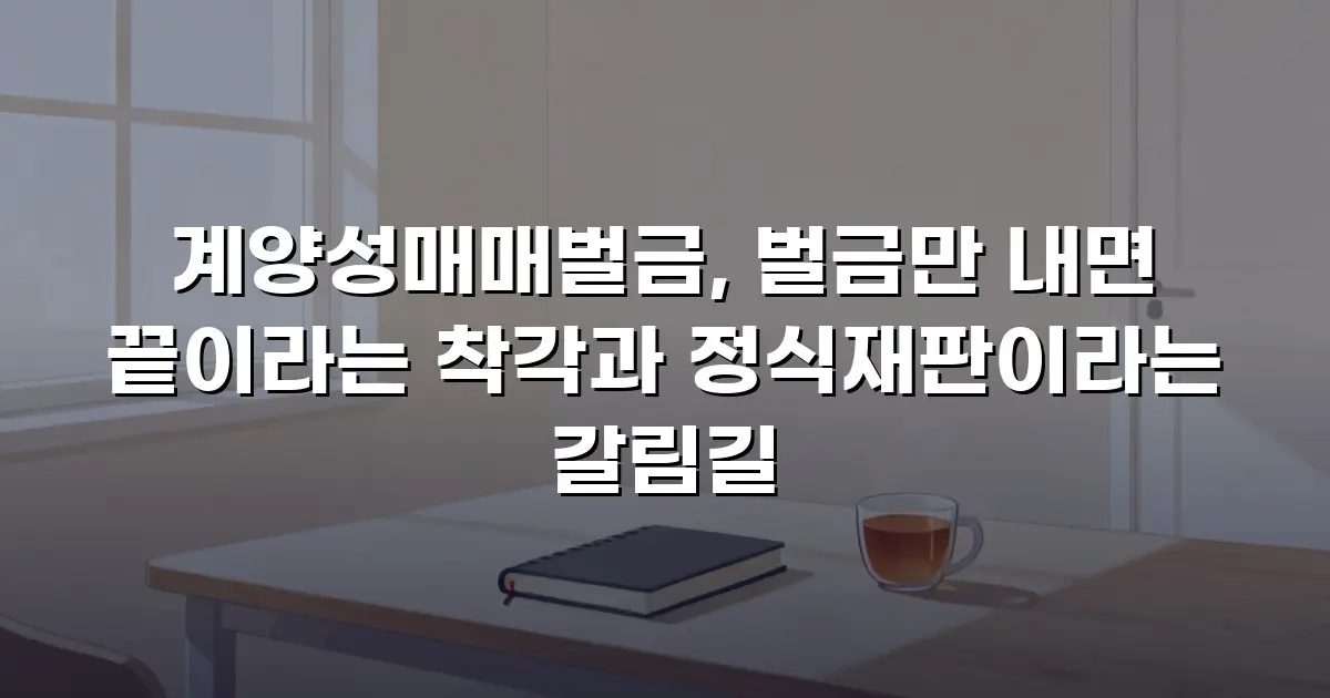 계양성매매벌금, 벌금만 내면 끝이라는 착각과 정식재판이라는 갈림길