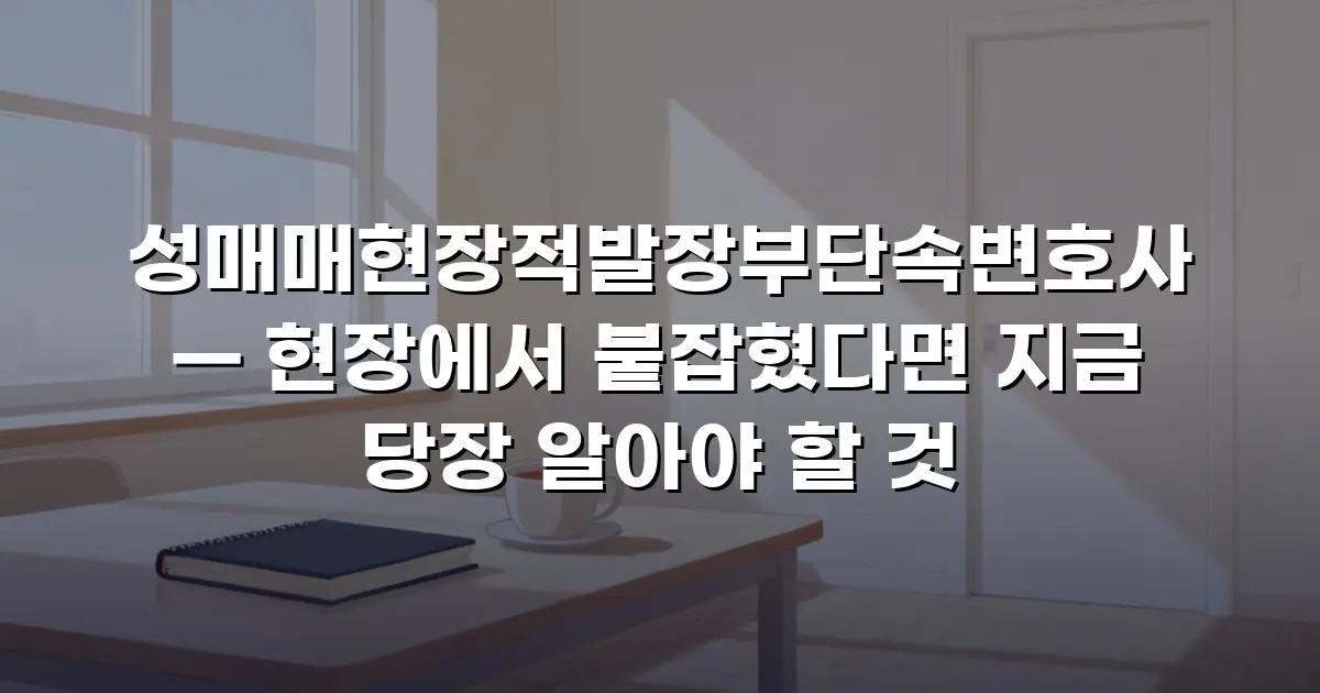 성매매현장적발장부단속변호사 — 현장에서 붙잡혔다면 지금 당장 알아야 할 것
