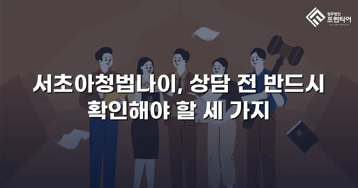 서초아청법나이, 상담 전 반드시 확인해야 할 세 가지