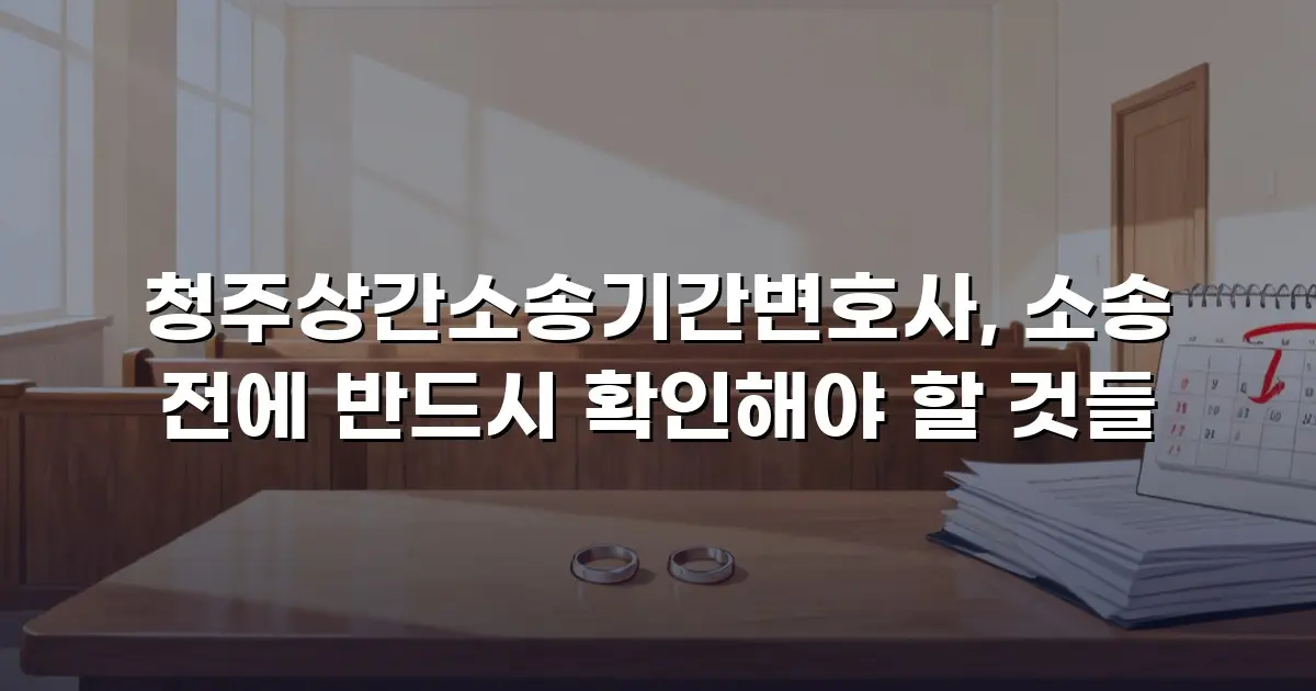 청주상간소송기간변호사, 소송 전에 반드시 확인해야 할 것들