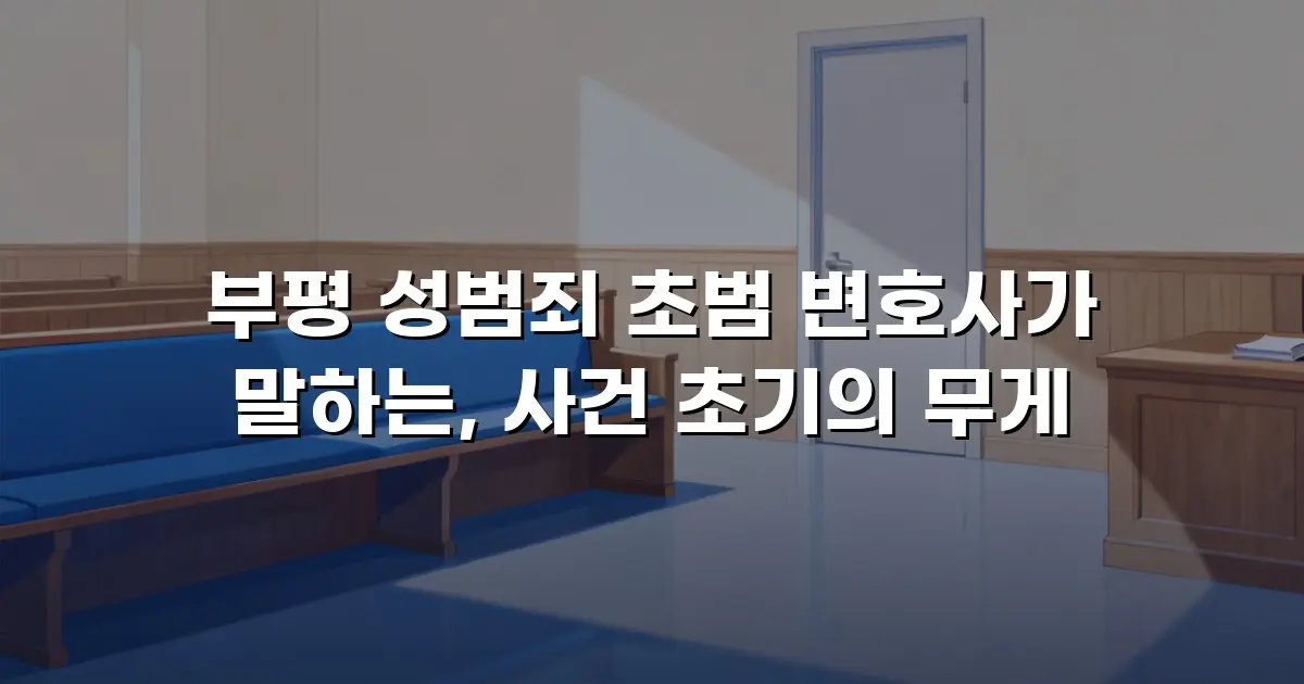 부평 성범죄 초범 변호사가 말하는, 사건 초기의 무게