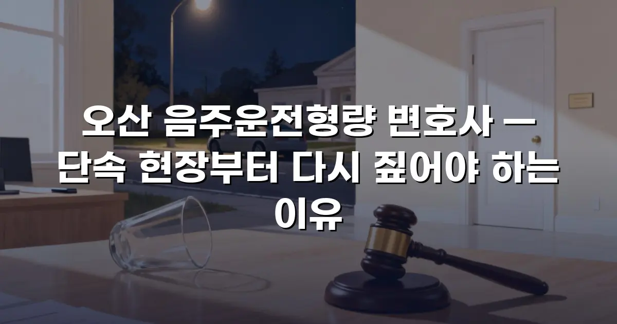 오산 음주운전형량 변호사 — 단속 현장부터 다시 짚어야 하는 이유
