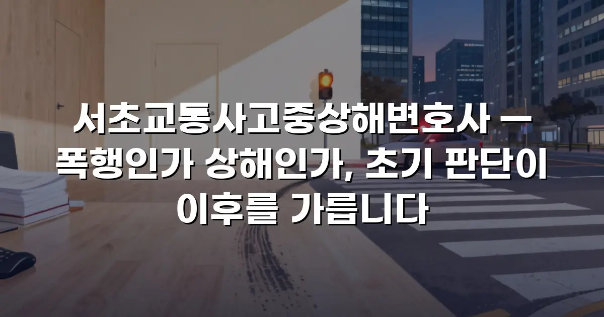 서초교통사고중상해변호사 — 폭행인가 상해인가, 초기 판단이 이후를 가릅니다