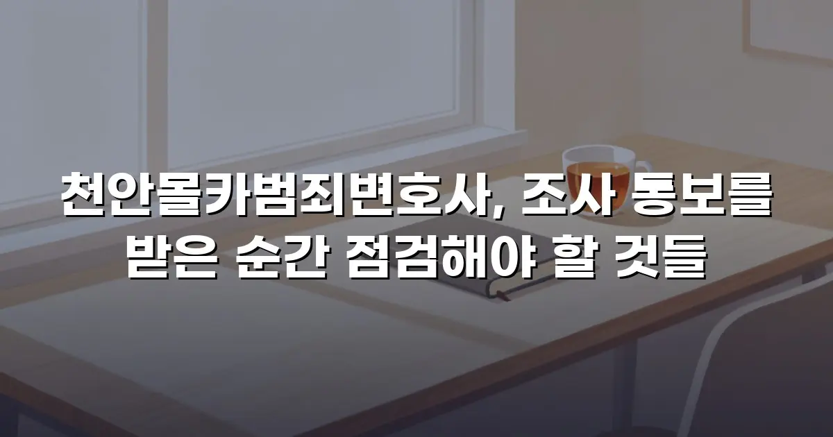 천안몰카범죄변호사, 조사 통보를 받은 순간 점검해야 할 것들