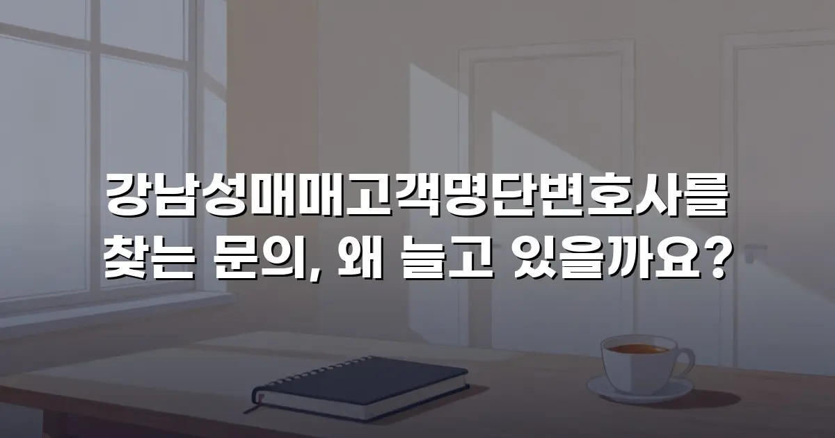 강남성매매고객명단변호사를 찾는 문의, 왜 늘고 있을까요?