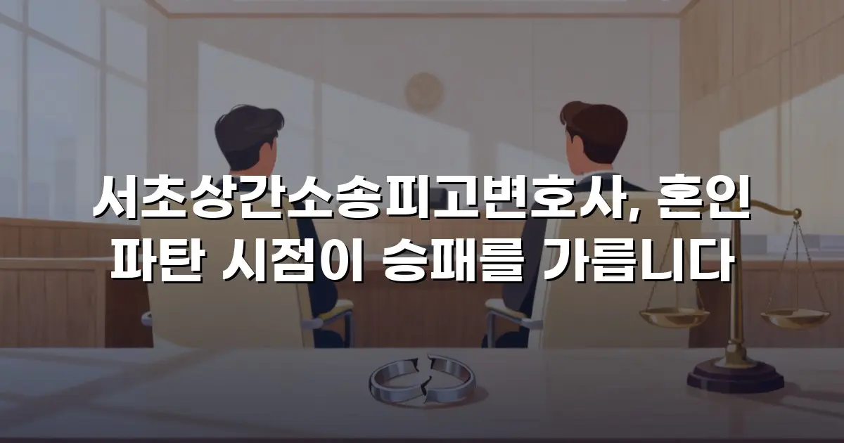 서초상간소송피고변호사, 혼인 파탄 시점이 승패를 가릅니다