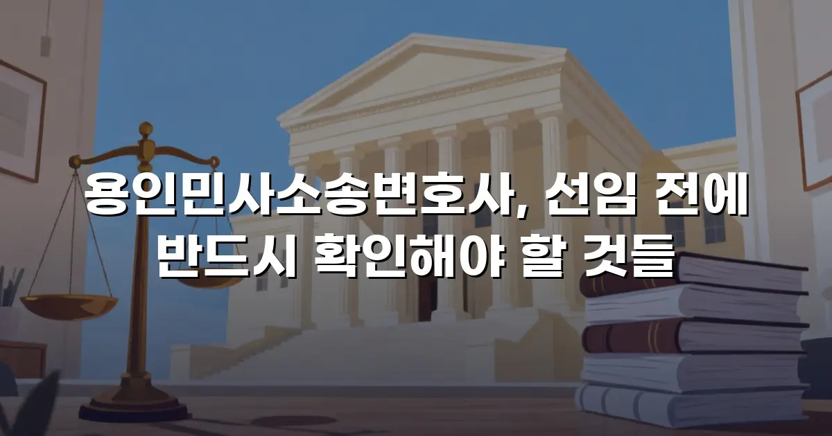 용인민사소송변호사, 선임 전에 반드시 확인해야 할 것들