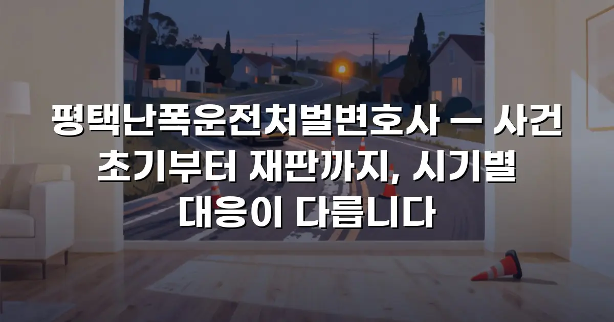 평택난폭운전처벌변호사 — 사건 초기부터 재판까지, 시기별 대응이 다릅니다