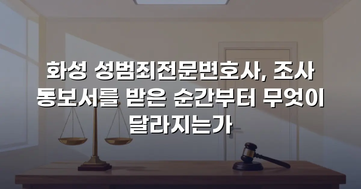 화성 성범죄전문변호사, 조사 통보서를 받은 순간부터 무엇이 달라지는가