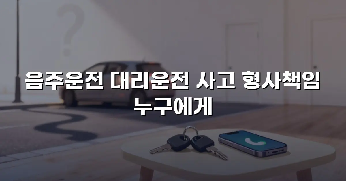 음주운전 대리운전 사고 형사책임 누구에게