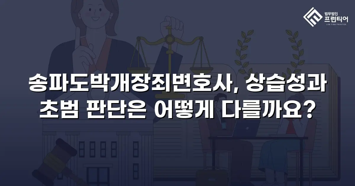 송파도박개장죄변호사, 상습성과 초범 판단은 어떻게 다를까요?