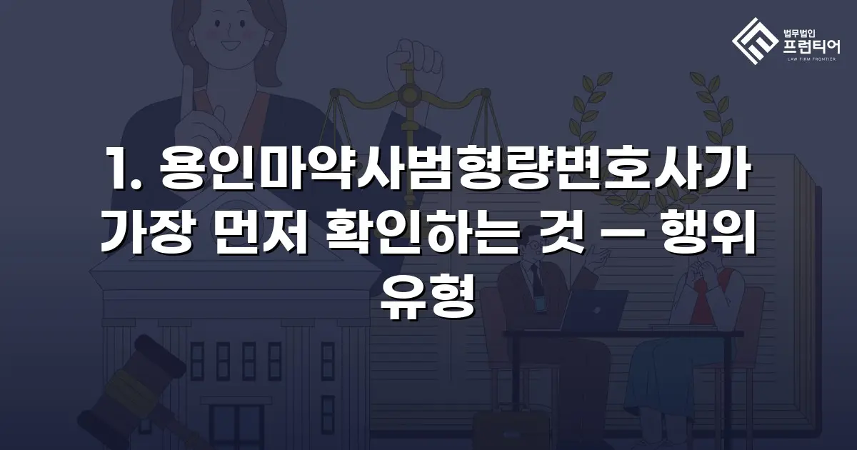 1. 용인마약사범형량변호사가 가장 먼저 확인하는 것 — 행위 유형
