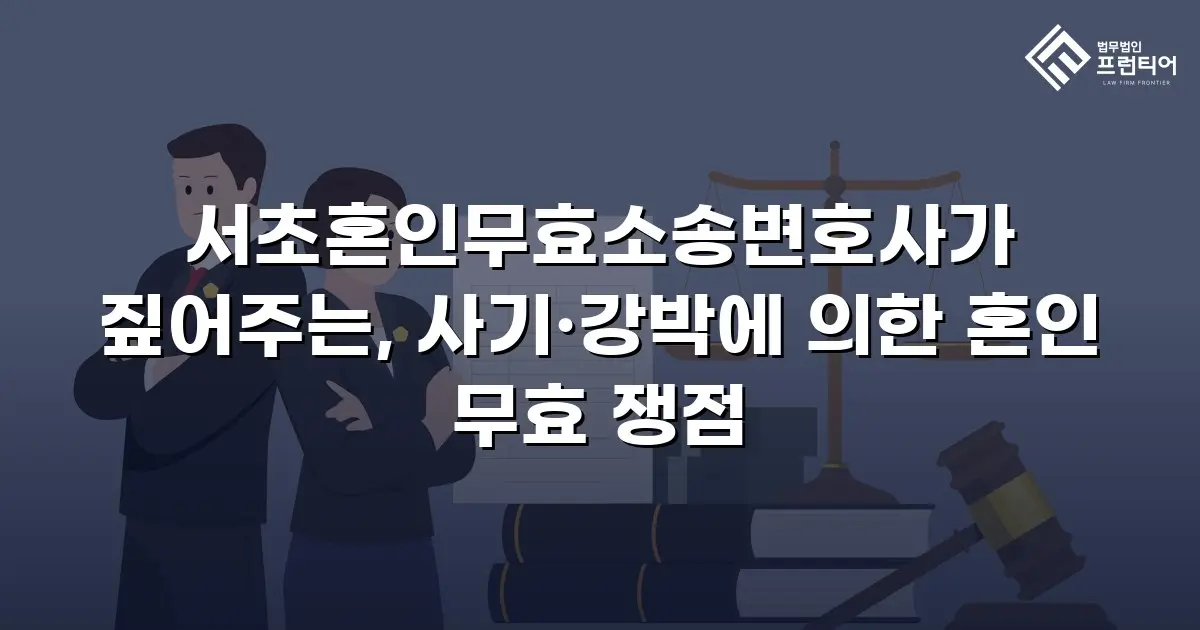 서초혼인무효소송변호사가 짚어주는, 사기·강박에 의한 혼인 무효 쟁점