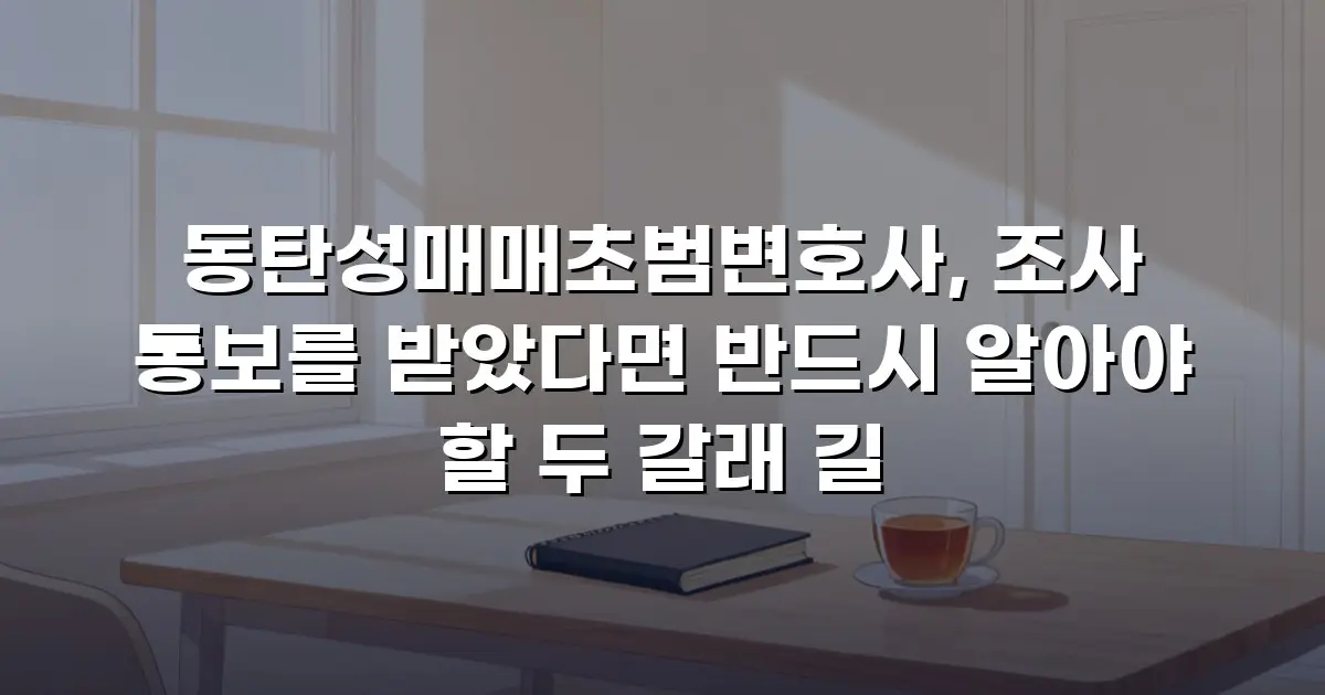 동탄성매매초범변호사, 조사 통보를 받았다면 반드시 알아야 할 두 갈래 길