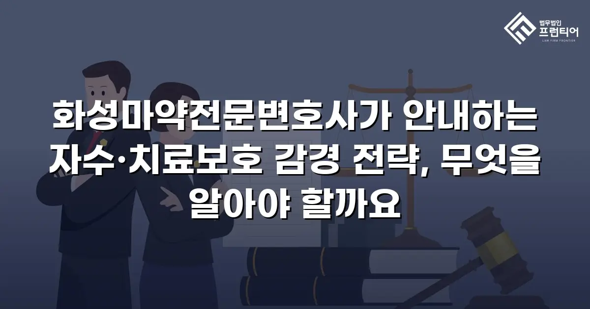 화성마약전문변호사가 안내하는 자수·치료보호 감경 전략, 무엇을 알아야 할까요