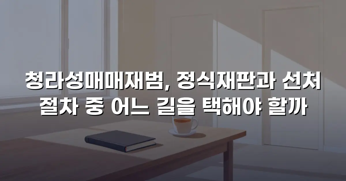 청라성매매재범, 정식재판과 선처 절차 중 어느 길을 택해야 할까