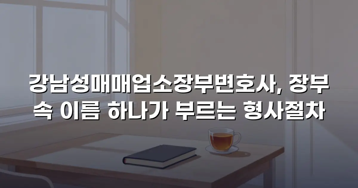 강남성매매업소장부변호사, 장부 속 이름 하나가 부르는 형사절차