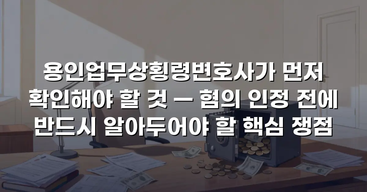 용인업무상횡령변호사가 먼저 확인해야 할 것 — 혐의 인정 전에 반드시 알아두어야 할 핵심 쟁점