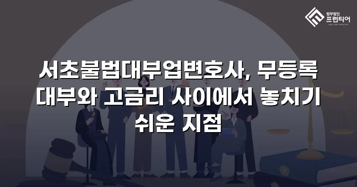 서초불법대부업변호사, 무등록 대부와 고금리 사이에서 놓치기 쉬운 지점