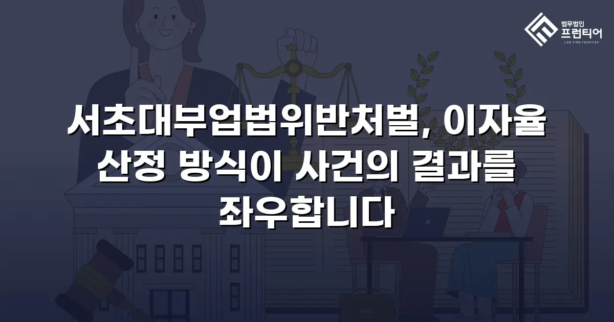 서초대부업법위반처벌, 이자율 산정 방식이 사건의 결과를 좌우합니다