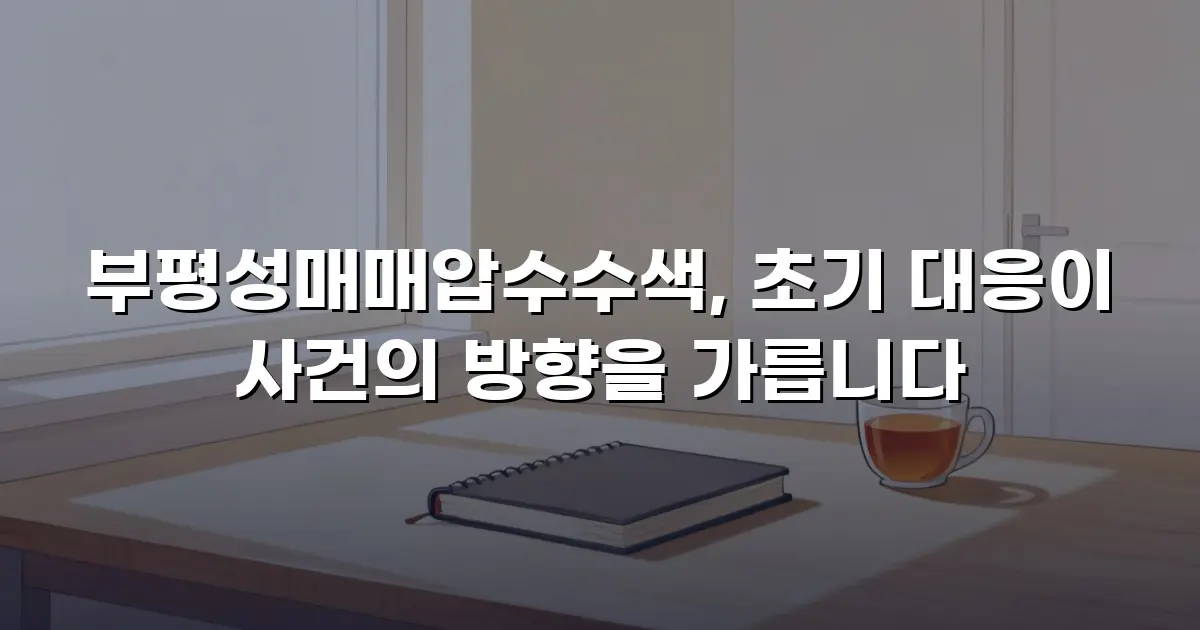 부평성매매압수수색, 초기 대응이 사건의 방향을 가릅니다