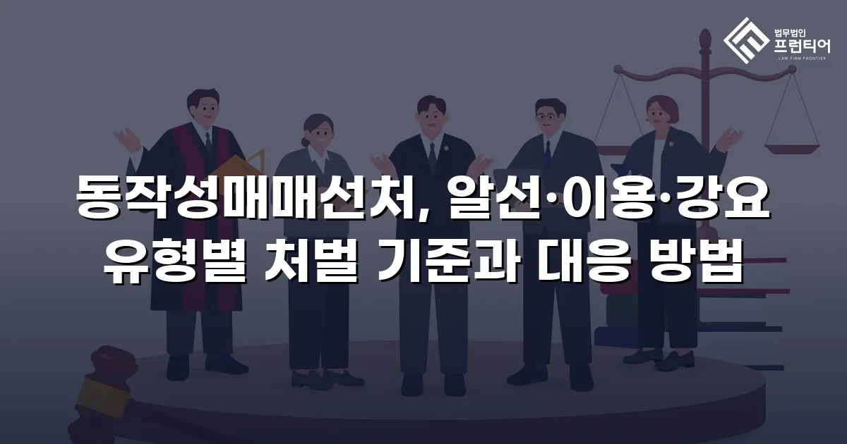 동작성매매선처, 알선·이용·강요 유형별 처벌 기준과 대응 방법