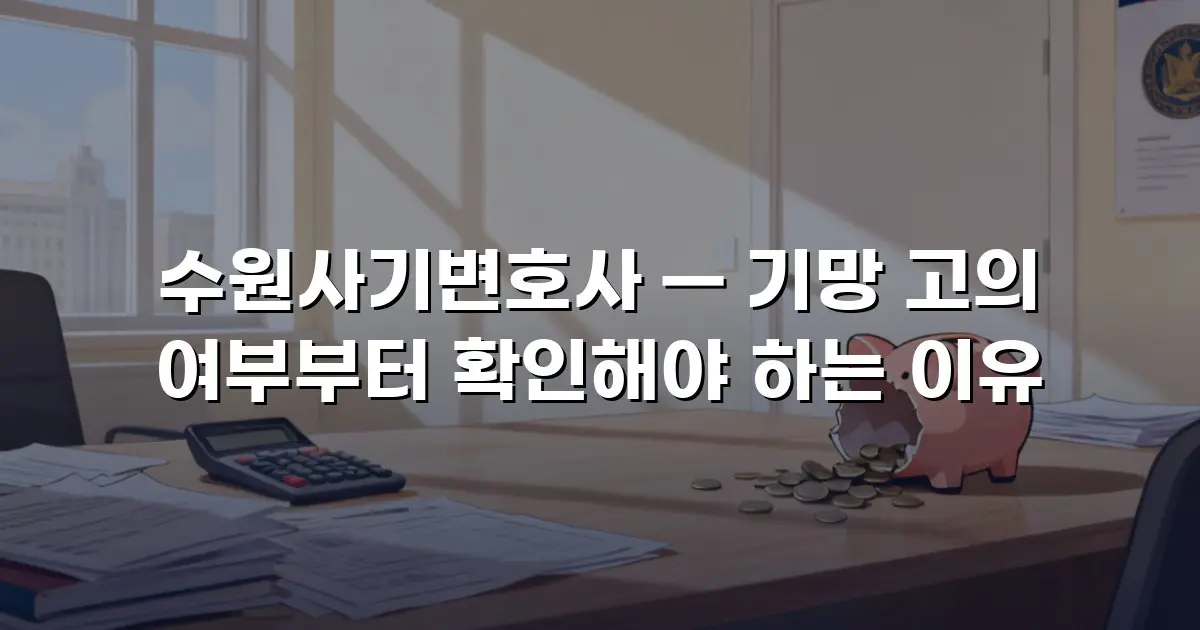 수원사기변호사 — 기망 고의 여부부터 확인해야 하는 이유