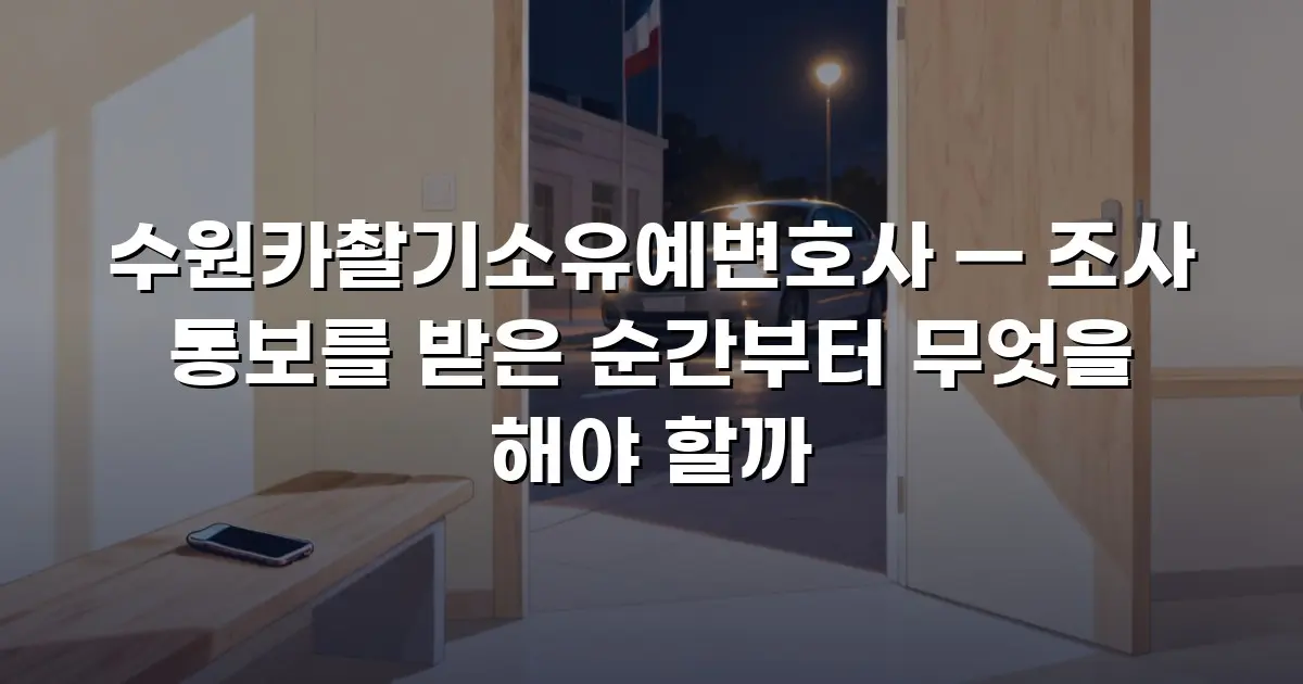 수원카촬기소유예변호사 — 조사 통보를 받은 순간부터 무엇을 해야 할까
