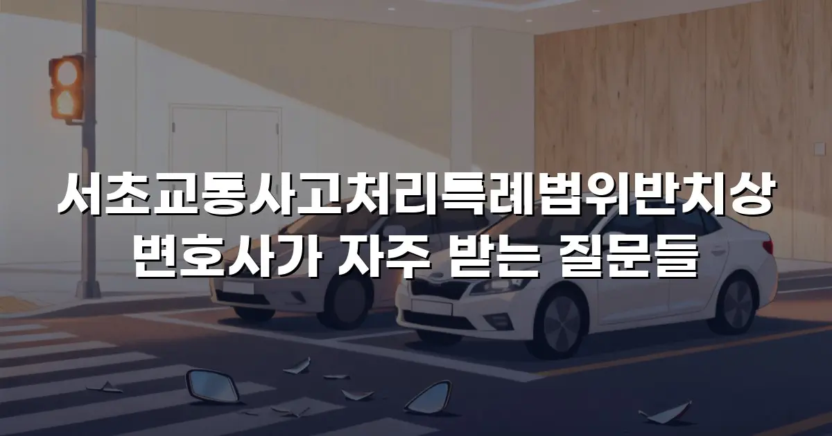 서초교통사고처리특례법위반치상변호사가 자주 받는 질문들