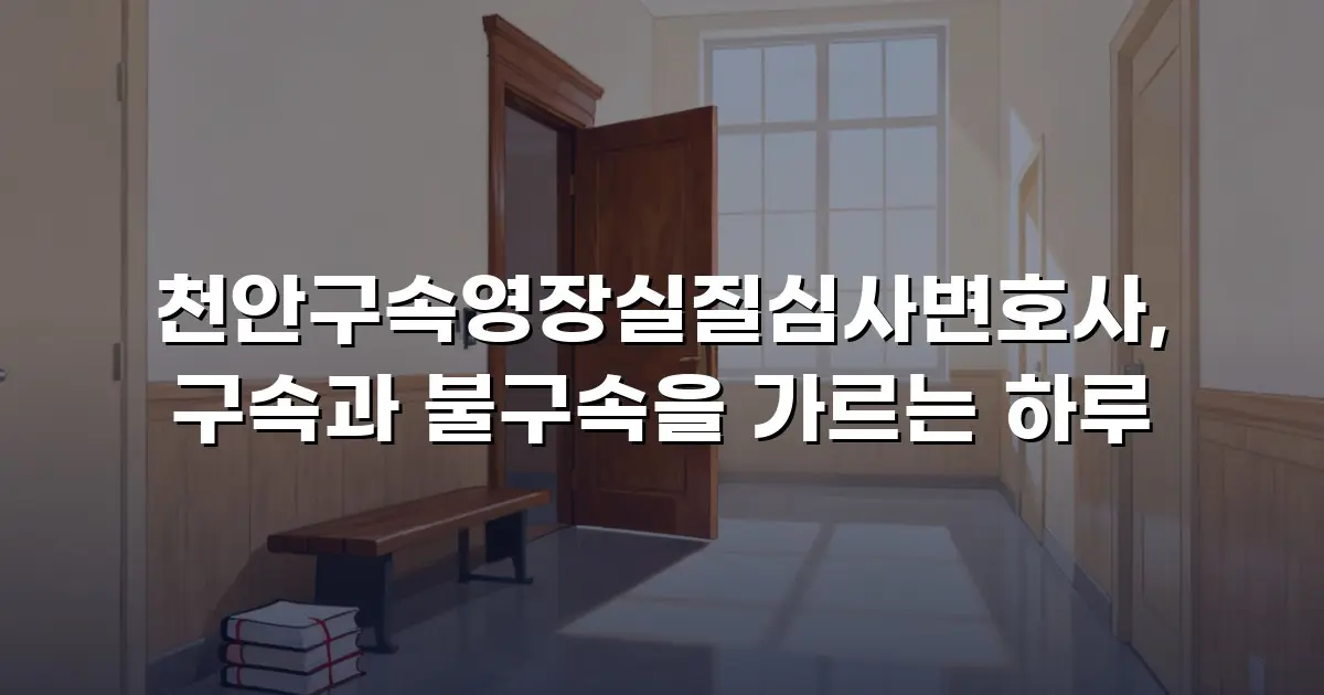 천안구속영장실질심사변호사, 구속과 불구속을 가르는 하루