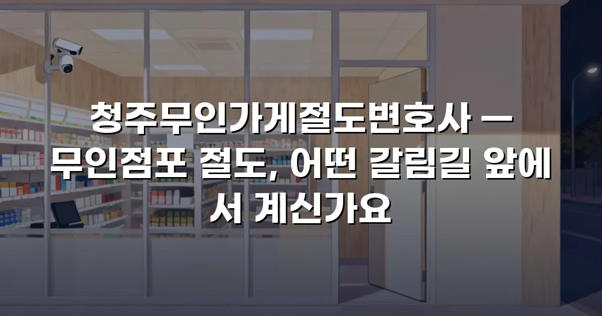 청주무인가게절도변호사 — 무인점포 절도, 어떤 갈림길 앞에 서 계신가요