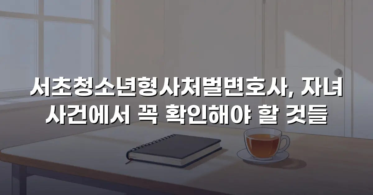 서초청소년형사처벌변호사, 자녀 사건에서 꼭 확인해야 할 것들