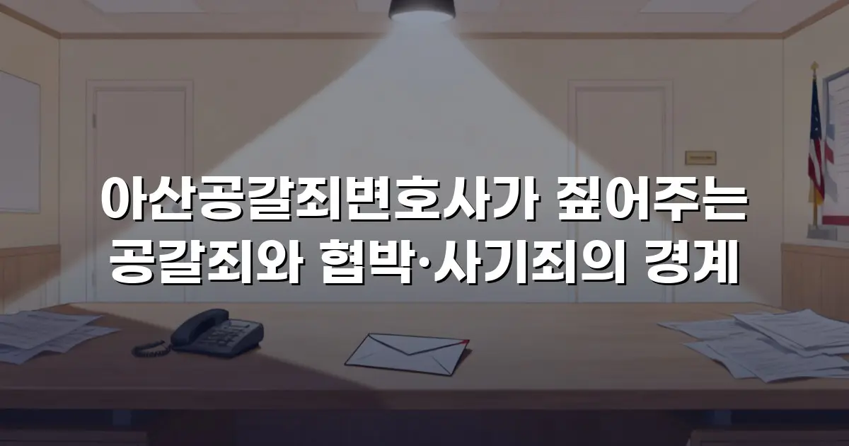 아산공갈죄변호사가 짚어주는 공갈죄와 협박·사기죄의 경계