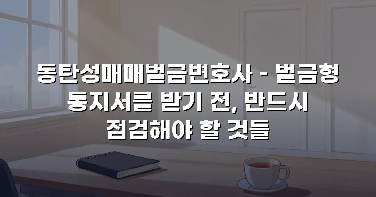 동탄성매매벌금변호사 – 벌금형 통지서를 받기 전, 반드시 점검해야 할 것들