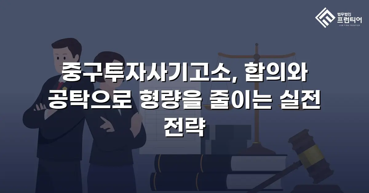 중구투자사기고소, 합의와 공탁으로 형량을 줄이는 실전 전략
