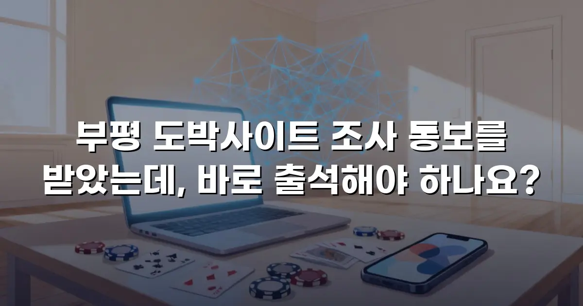 부평 도박사이트 조사 통보를 받았는데, 바로 출석해야 하나요?