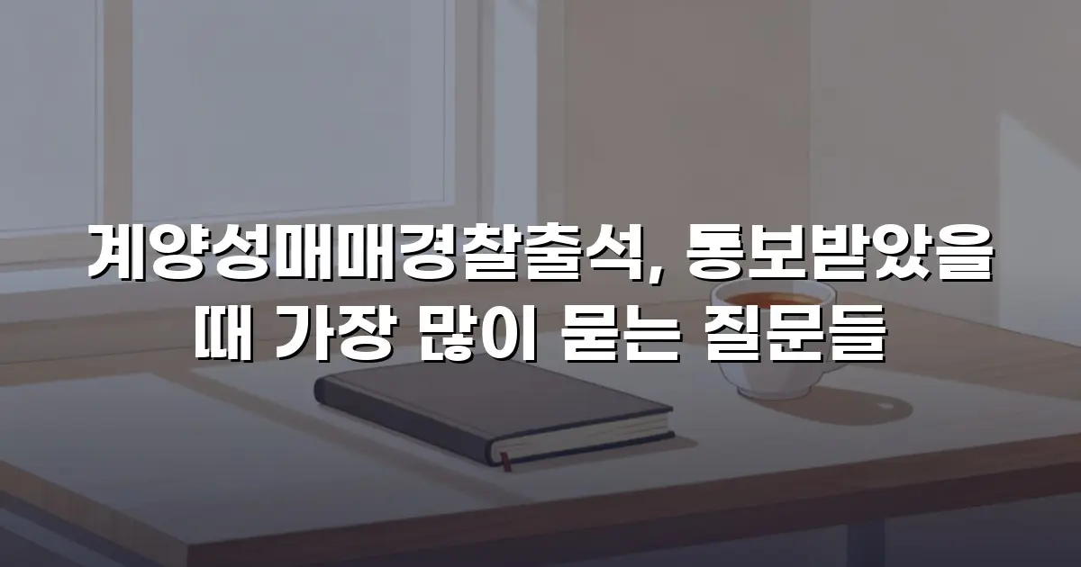 계양성매매경찰출석, 통보받았을 때 가장 많이 묻는 질문들