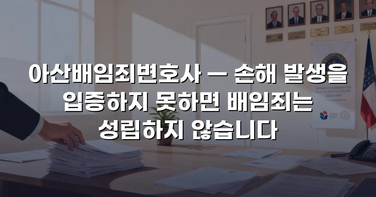 아산배임죄변호사 — 손해 발생을 입증하지 못하면 배임죄는 성립하지 않습니다