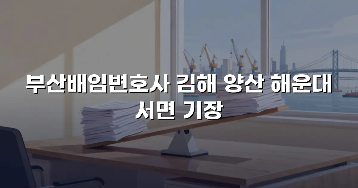 부산배임변호사 김해 양산 해운대 서면 기장
