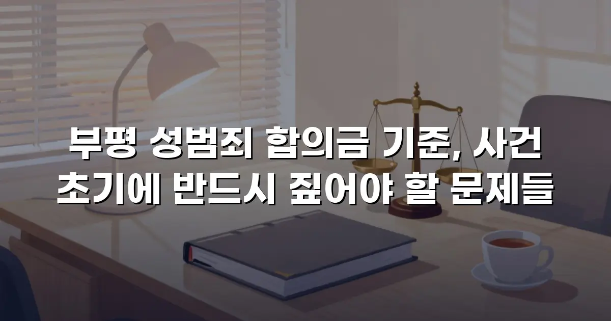 부평 성범죄 합의금 기준, 사건 초기에 반드시 짚어야 할 문제들